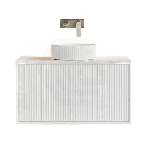 600-1500Mm Kirribilli Wall Hung Bathroom Vanity Matt White Pvc Board Cabinet Only & Ceramic Top