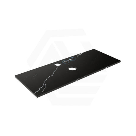 Lukka 20mm Thick Calacatta Night Zero Silica Engineer Stone Top with Center Waste Hole,  12 /10/2 O'clock Semi Drilled Tap Hole Available 605-1505mm