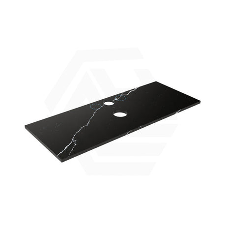 Lukka 20mm Thick Calacatta Night Zero Silica Engineer Stone Top with Center Waste Hole,  12 /10/2 O'clock Semi Drilled Tap Hole Available 605-1505mm