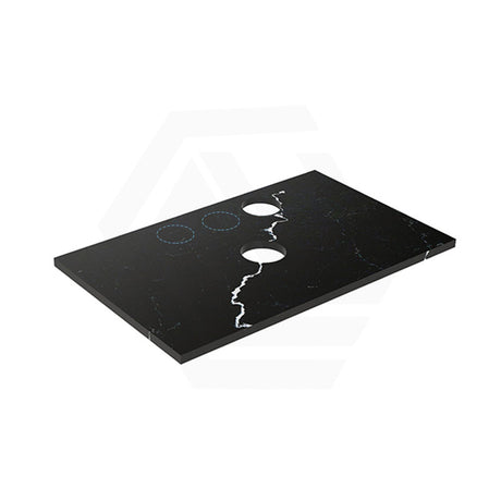 Lukka 20mm Thick Calacatta Night Zero Silica Engineer Stone Top with Center Waste Hole,  12 /10/2 O'clock Semi Drilled Tap Hole Available 605-1505mm