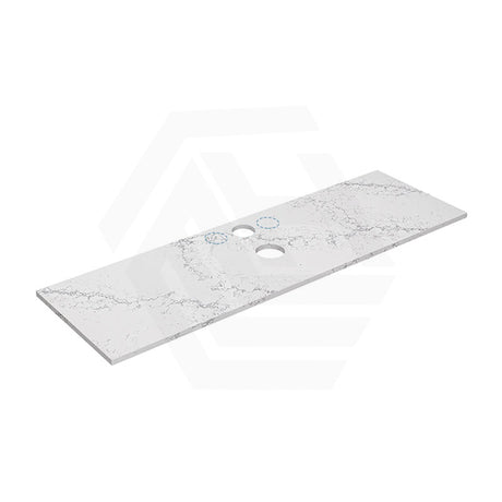 Lukka 20mm Thick Calacatta White Zero Silica Engineer Stone Top with Center Waste Hole,  12 /10/2 O'clock Semi Drilled Tap Hole Available 605-1505mm