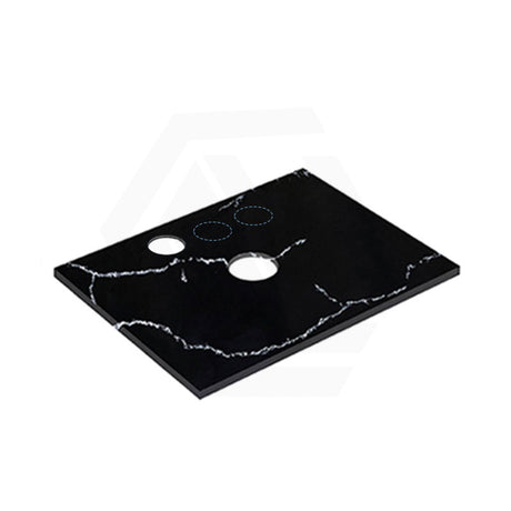 Lukka 12mm Thick Calacatta Night Solid Surface Stone Top with Center Waste Hole,  12 /10/2 O'clock Semi Drilled Tap Hole Available 605-1505mm