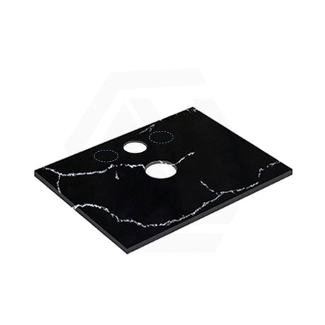 Lukka 12mm Thick Calacatta Night Solid Surface Stone Top with Center Waste Hole,  12 /10/2 O'clock Semi Drilled Tap Hole Available 605-1505mm