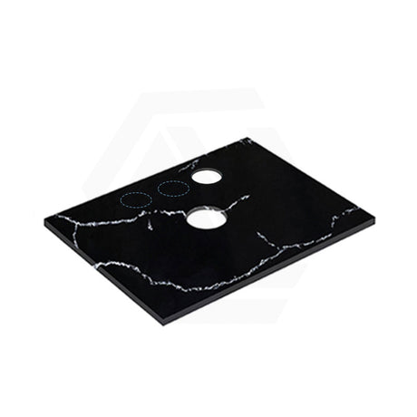 Lukka 12mm Thick Calacatta Night Solid Surface Stone Top with Center Waste Hole,  12 /10/2 O'clock Semi Drilled Tap Hole Available 605-1505mm