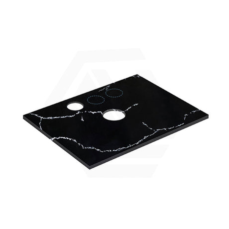 Lukka 12mm Thick Calacatta Night Solid Surface Stone Top with Center Waste Hole,  12 /10/2 O'clock Semi Drilled Tap Hole Available 605-1505mm