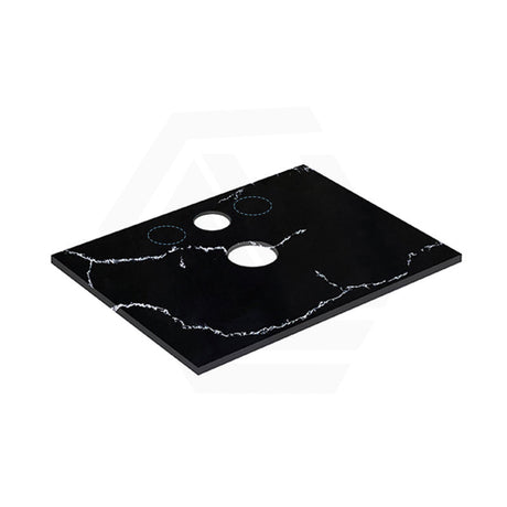 Lukka 12mm Thick Calacatta Night Solid Surface Stone Top with Center Waste Hole,  12 /10/2 O'clock Semi Drilled Tap Hole Available 605-1505mm