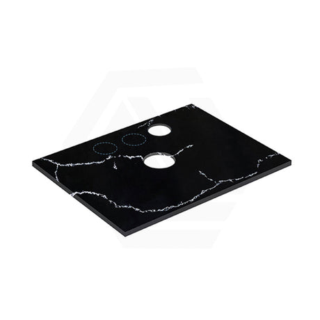 Lukka 12mm Thick Calacatta Night Solid Surface Stone Top with Center Waste Hole,  12 /10/2 O'clock Semi Drilled Tap Hole Available 605-1505mm