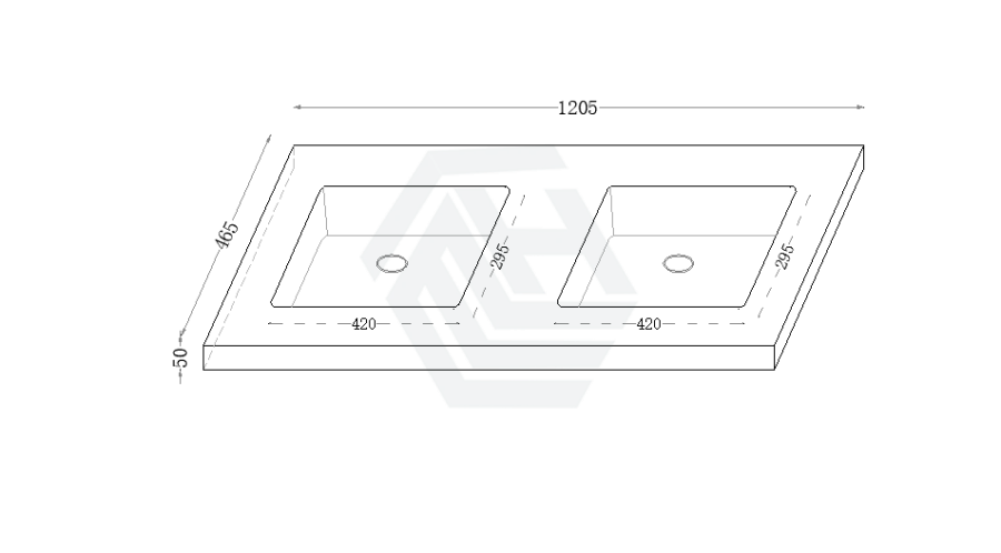 50mm Thick Lukka Calacatta Night Black Sintered Stone Seamless Joined with Fine Ceramic Basin