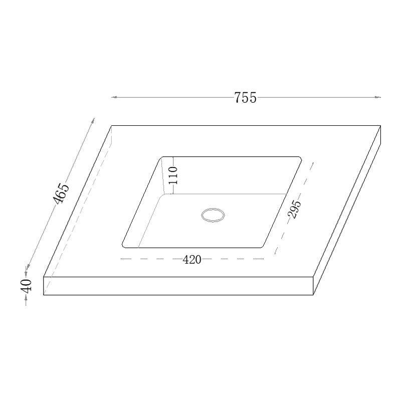 40mm Thick Lukka Carrara White Sintered Stone Seamless Joined with Fine Ceramic Basin