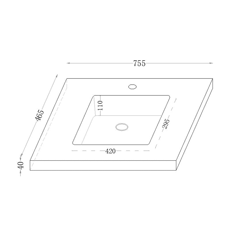 40mm Thick Lukka Carrara White Sintered Stone Seamless Joined with Fine Ceramic Basin