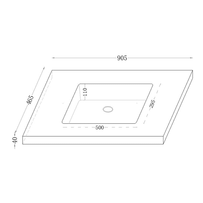 40mm Thick Lukka Carrara White Sintered Stone Seamless Joined with Fine Ceramic Basin