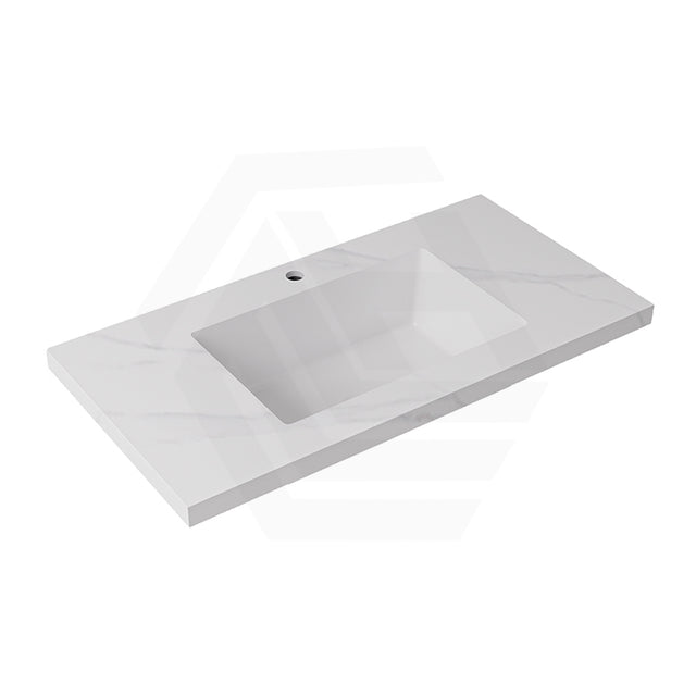 40mm Thick Lukka Carrara White Sintered Stone Seamless Joined with Fine Ceramic Basin