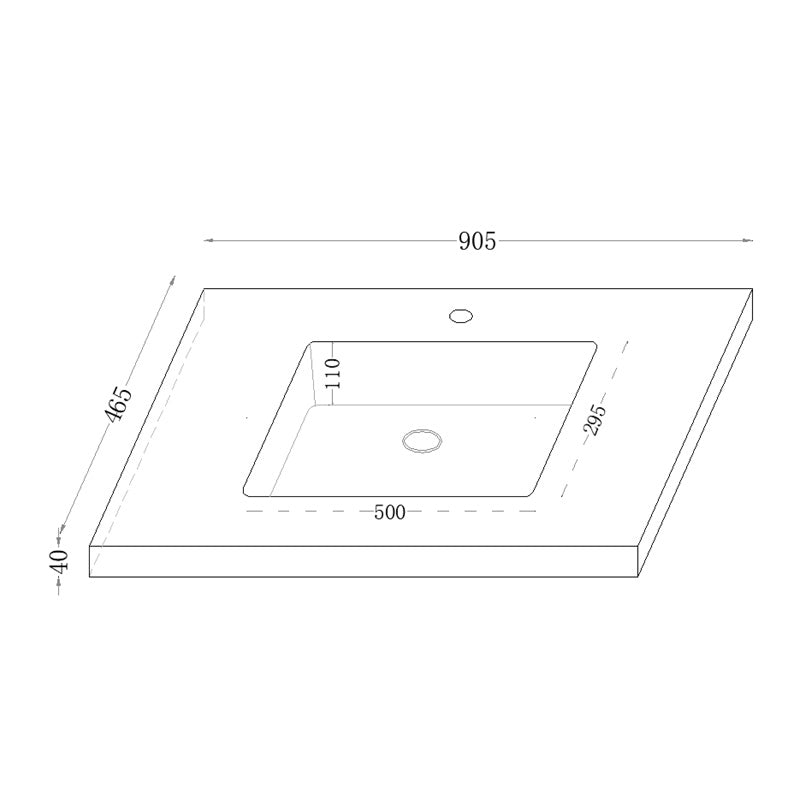 40mm Thick Lukka Carrara White Sintered Stone Seamless Joined with Fine Ceramic Basin