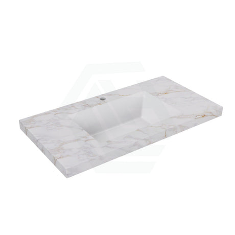 50mm Thick Lukka Carrara Gold Sintered Stone Vanity Top with Seamless Fine Ceramic Basin