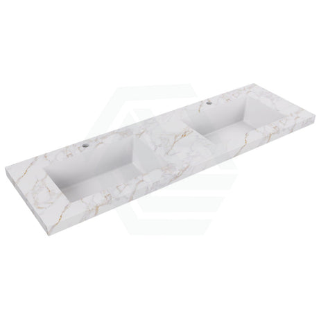 50mm Thick Lukka Carrara Gold Sintered Stone Vanity Top with Seamless Fine Ceramic Basin