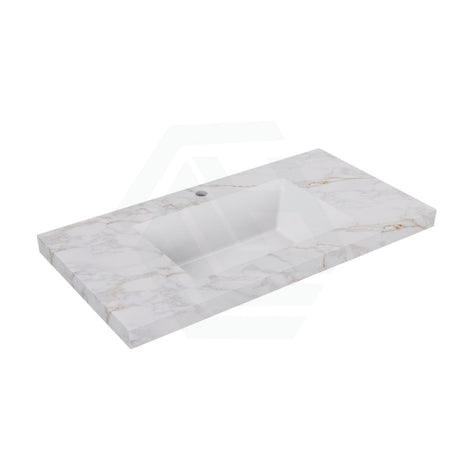 50mm Thick Lukka Carrara Gold Sintered Stone Vanity Top with Seamless Fine Ceramic Basin