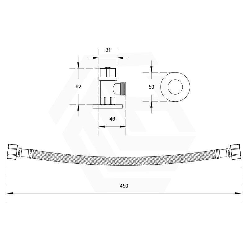 Linkware 1/4 Turn Ceramic Disk Mini Cistern Kit Chrome