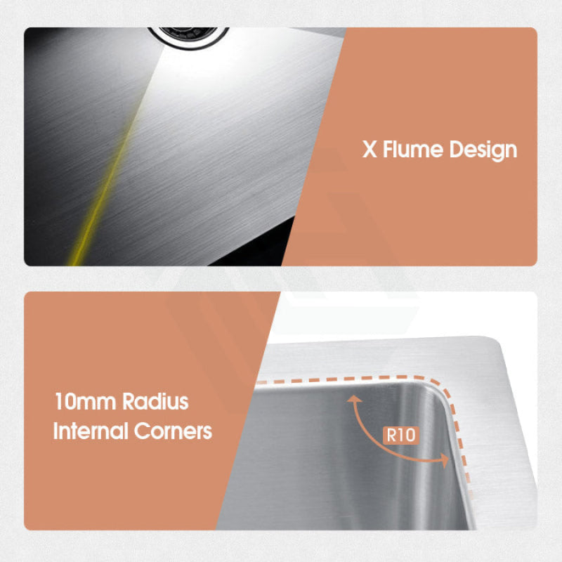 440X440X205mm 1.2mm Dark Grey Stainless Steel Handmade Single Bowl Top/undermount Kitchen/laundry