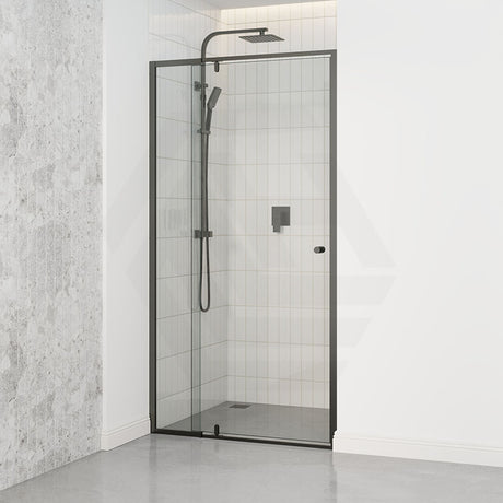 M#1(Gunmetal Grey) 850-1150X2000Mm Semi-Frameless Shower Screen Pivot Door Wall To Gunmetal Grey