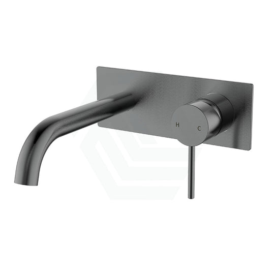 M#3(Gunmetal Grey) Ikon Hali Round Gunmetal Brass Bathtub/Basin Wall Mixer With Spout Pin Lever Grey