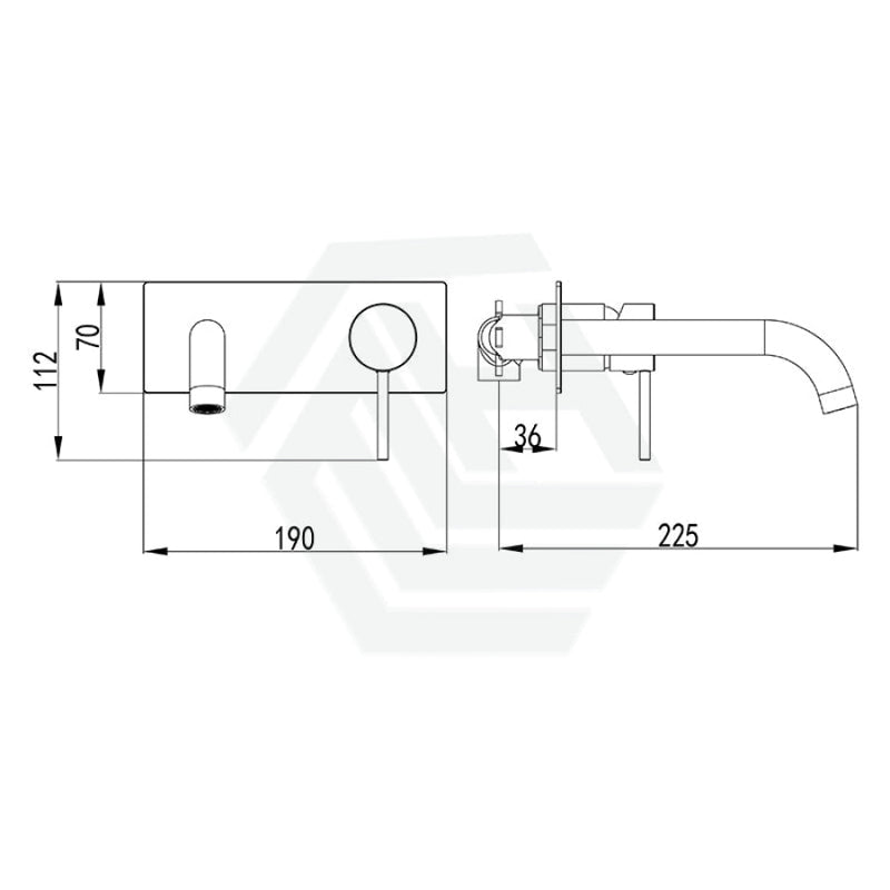 Ikon Hali Round Gunmetal Brass Bathtub/Basin Wall Mixer With Spout Pin Lever Mixers