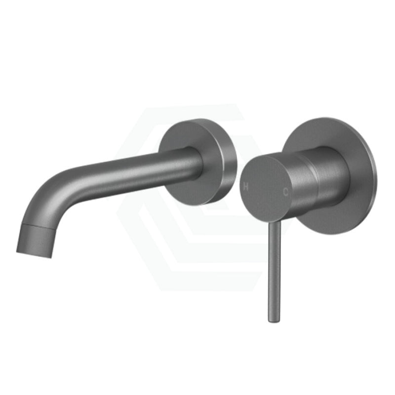 Norico Gunmetal Grey Solid Brass Wall Tap Set With Mixer For Bathtub And Basin Bath/Basin Sets