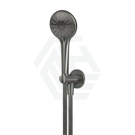 M#6(Gunmetal Grey) Meir Round Three Function Hand Shower On Fixed Bracket Pvd Shadow Handheld Sets