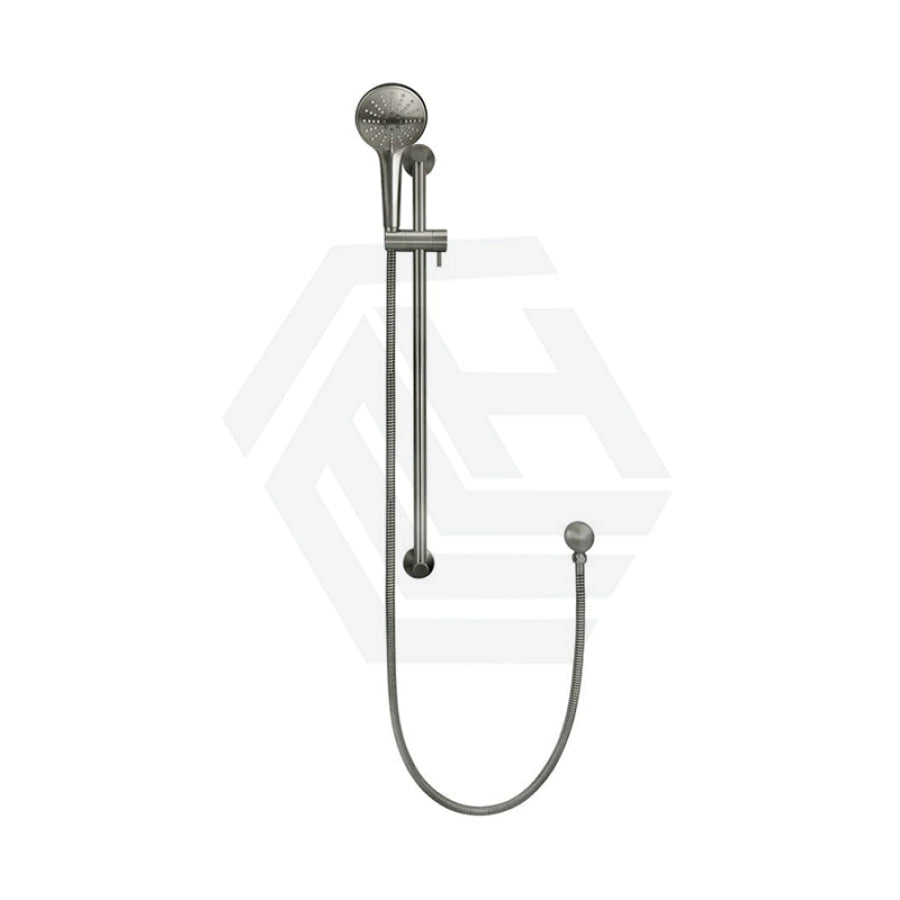M#6(Gunmetal Grey) Meir Round Three Function Hand Shower On Rail Column Pvd Shadow With Handheld