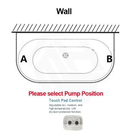 Broadway Salamanca 1500/1700mm Back to Wall Spa Bathtub Acrylic Gloss White/Matt White