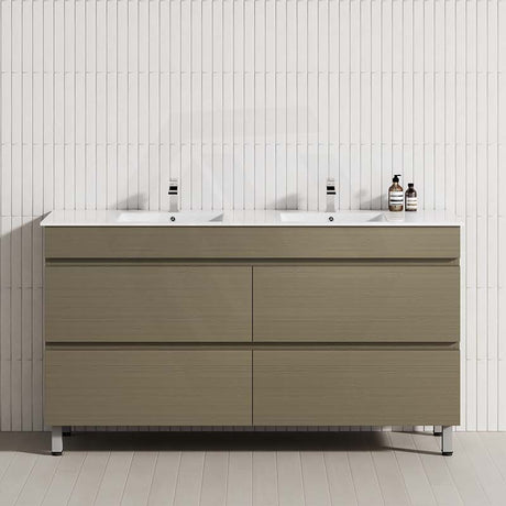 MCH 4-Drawer 1500mm Rucco Lini Freestanding Leg Vanity with Double Bowls