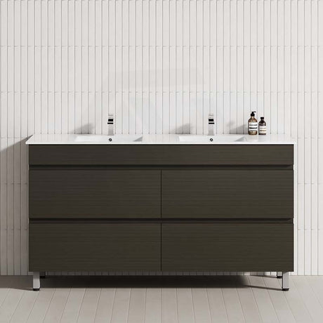 MCH 1500mm Truffle Lini Freestanding Leg Vanity with Double Bowls