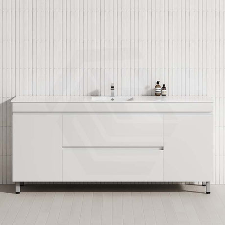 MCH 1800mm Matt White Freestanding Leg Vanity with Single Bowl