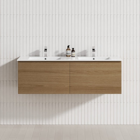 2-Drawer Flat 1200/1500/1800Mm Wall Hung Bathroom Floating Vanity Multi-Colour Cabinet Only Vanities