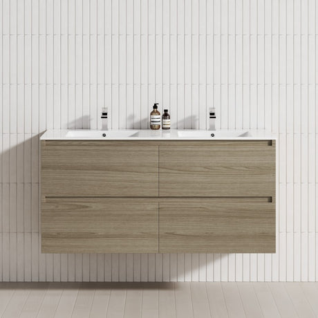 4-Drawer 1200/1500/1800Mm Wall Hung Bathroom Floating Vanity Multi-Colour Cabinet Only Vanities