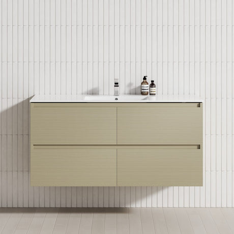4-Drawer 1200/1500/1800Mm Wall Hung Bathroom Floating Vanity Multi-Colour Cabinet Only Vanities