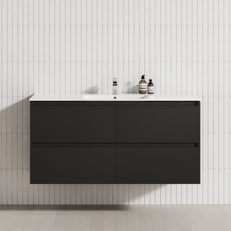 4-Drawer 1200/1500/1800Mm Wall Hung Bathroom Floating Vanity Multi-Colour Cabinet Only Vanities