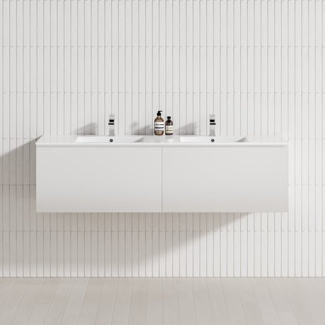 2-Drawer Flat 1200/1500/1800Mm Wall Hung Bathroom Floating Vanity Multi-Colour Cabinet Only Vanities