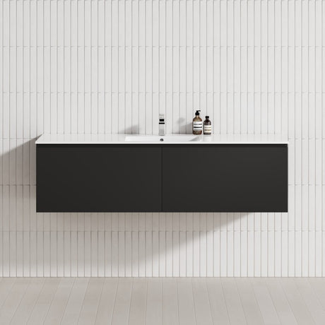 2-Drawer Flat 1200/1500/1800Mm Wall Hung Bathroom Floating Vanity Multi-Colour Cabinet Only Vanities