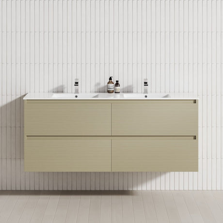 4-Drawer 1200/1500/1800Mm Wall Hung Bathroom Floating Vanity Multi-Colour Cabinet Only Vanities