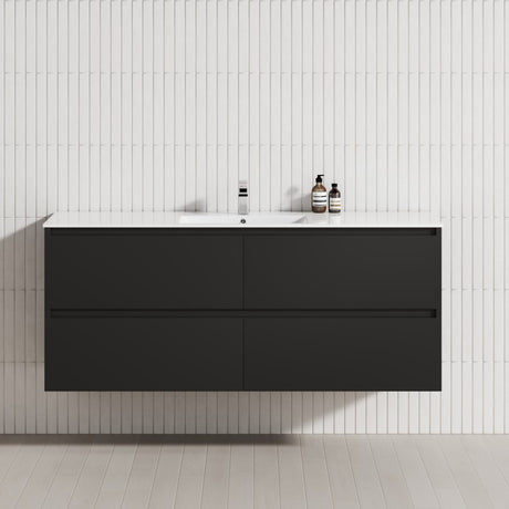 4-Drawer 1200/1500/1800Mm Wall Hung Bathroom Floating Vanity Multi-Colour Cabinet Only Vanities