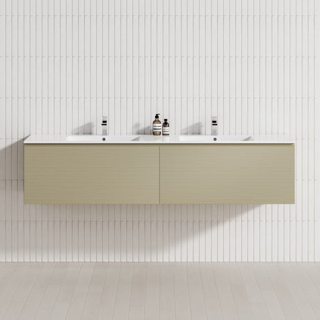 2-Drawer Flat 1200/1500/1800Mm Wall Hung Bathroom Floating Vanity Multi-Colour Cabinet Only Vanities