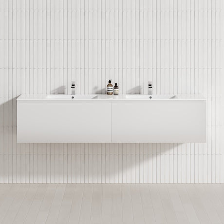 2-Drawer Flat 1200/1500/1800Mm Wall Hung Bathroom Floating Vanity Multi-Colour Cabinet Only Vanities