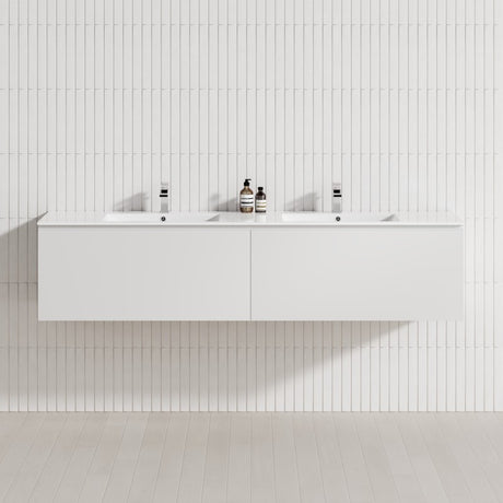 2-Drawer Flat 1200/1500/1800Mm Wall Hung Bathroom Floating Vanity Multi-Colour Cabinet Only Vanities