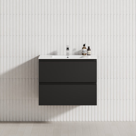 2-Drawer 600/750/900/1200Mm Wall Hung Bathroom Floating Vanity Single Bowl Multi-Colour Cabinet Only