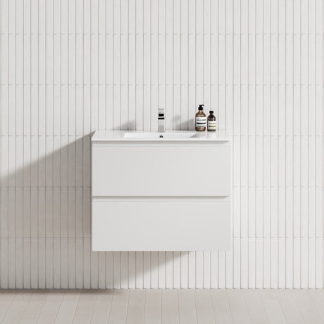 2-Drawer 600/750/900/1200Mm Wall Hung Bathroom Floating Vanity Single Bowl Multi-Colour Cabinet Only
