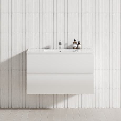 2-Drawer 600/750/900/1200Mm Wall Hung Bathroom Floating Vanity Single Bowl Multi-Colour Cabinet Only