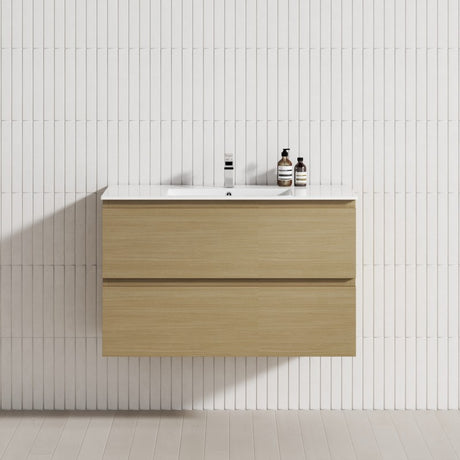 2-Drawer 600/750/900/1200Mm Wall Hung Bathroom Floating Vanity Single Bowl Multi-Colour Cabinet Only