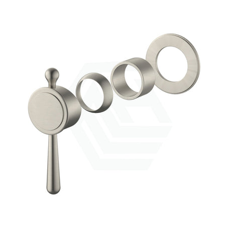 N#3(Nickel) Meir Brushed Nickel Round Wall Mixer Short Pin-Lever Trim Kit Only Dress