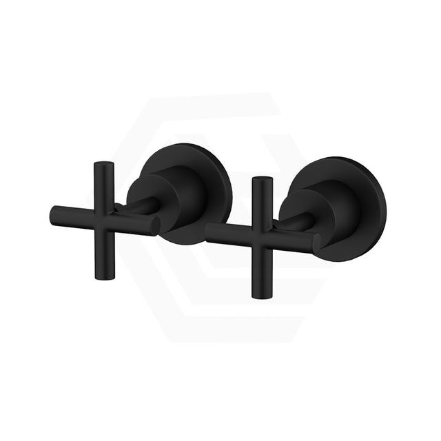 Meir Round Cross Handle Jumper Valve Wall Top Assemblies Variant Colour Available Matt Black
