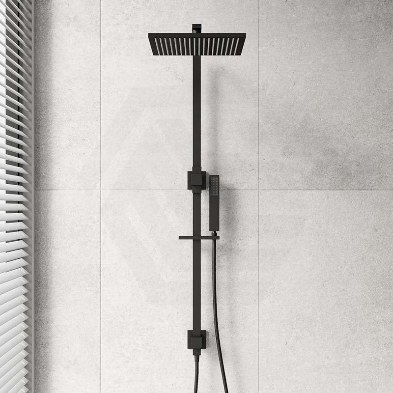 Meir Square Matt Black Twin Shower Set Top Water Inlet